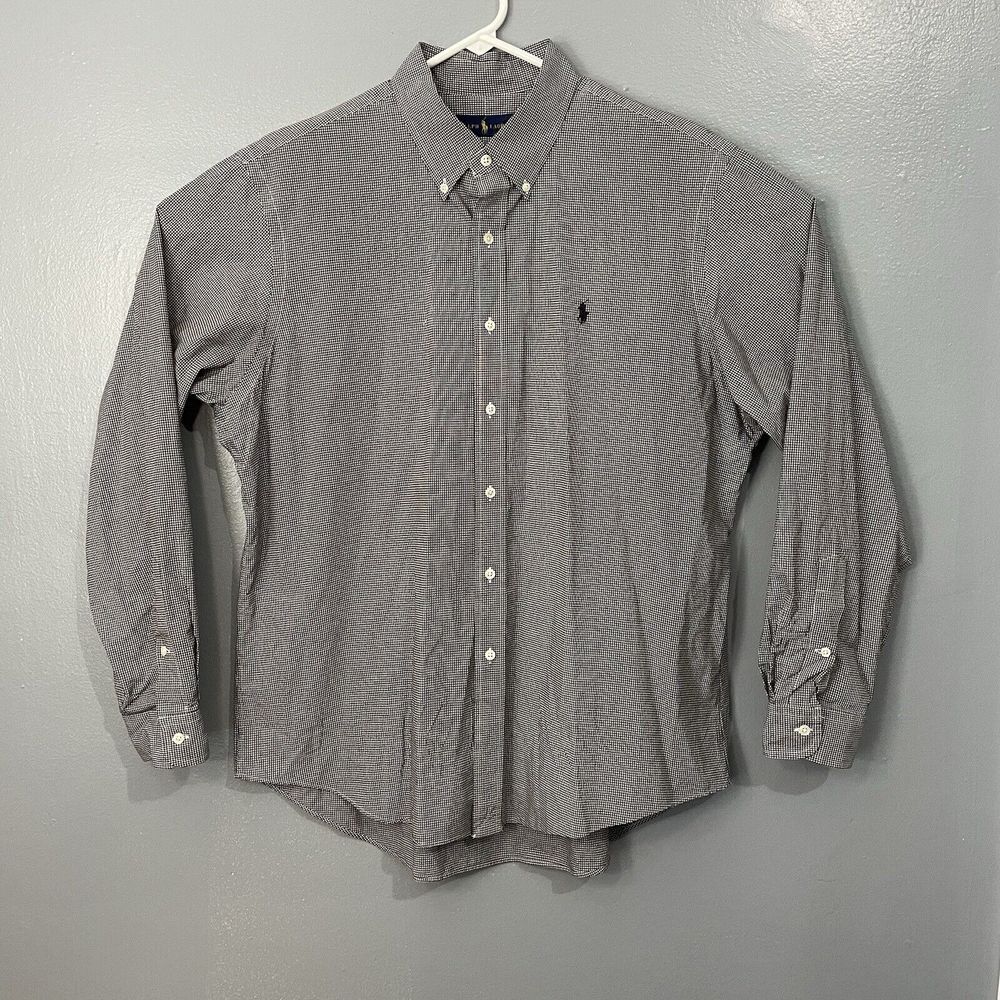 Polo Ralph‎ Lauren Casual Shirt Mens XL XLarge Button Down  Black Plaid w/ Pony